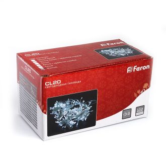Светодиодная гирлянда Feron CL20 занавес 2*2м + 3м 2700К, c питанием от сети 230V, с эффектом стробов, белый шнур, 32336