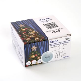 Светодиодная гирлянда Feron CL90 7 веток (2м) + 1.5м 230V 5000K, c питанием от сети, прозрачный шнур, 32372