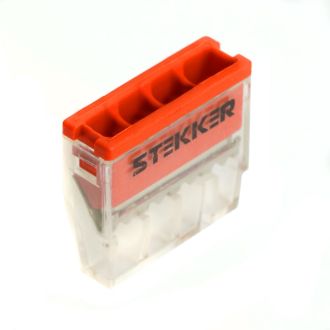 Клемма монтажная 4-проводная STEKKER для 1-жильного проводника, LD2273-204, 32390 (комплект 100 шт.)