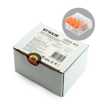 Универсальная компактная клемма 3-проводная STEKKER, LD221-413, 32394 (комплект 100 шт.)
