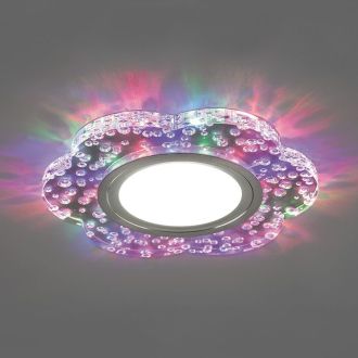 Светильник встраиваемый с разноцветной LED подсветкой Feron CD954 потолочный MR16 G5.3, прозрачный, 32540