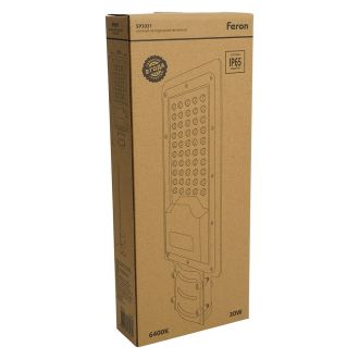 Светодиодный уличный консольный светильник Feron SP3031 30W 6400K 230V, серый, 32576