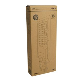 Светодиодный уличный консольный светильник Feron SP3032 50W 6400K 230V, серый, 32577