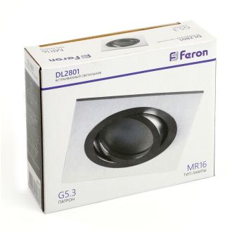Светильник встраиваемый Feron DL2801 потолочный MR16 G5.3 белый-хром, 32637