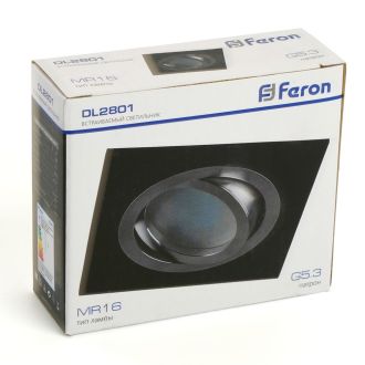Светильник встраиваемый Feron DL2801 потолочный MR16 G5.3 черный-хром, 32638