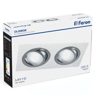 Светильник встраиваемый Feron DL2802 потолочный MR16 G5.3 белый-хром, 32640