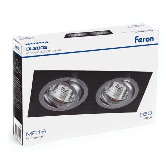 Светильник встраиваемый Feron DL2802 потолочный MR16 G5.3 черный-хром, 32641