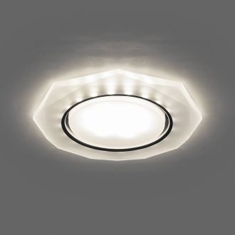 Светильник встраиваемый с белой LED подсветкой Feron CD5021 потолочный GX53 без лампы, белый матовый, 32660