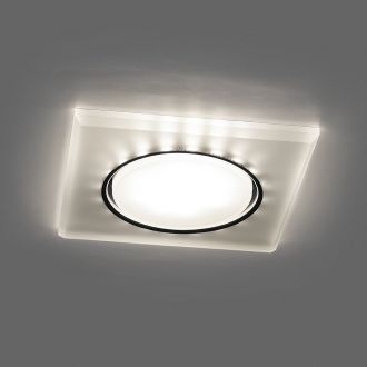 Светильник встраиваемый с белой LED подсветкой Feron CD5022 потолочный GX53 без лампы, белый матовый, 32661