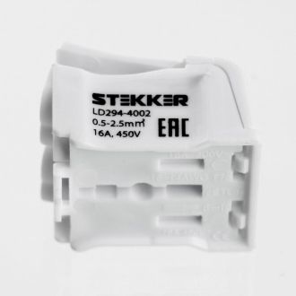 Клемма монтажная STEKKER, LD294-4002, для подключения фазных проводников, 2 контактные группы (3 ввода, 3 вывода на полюс), 32733 (комплект 50 шт.)