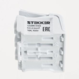 Клемма монтажная с/з STEKKER, LD294-5103, для подключения фазных проводников 3 полюса, 3 контактные группы (3 ввода, 3 вывода на полюс), 32736 (комплект 100 шт.)