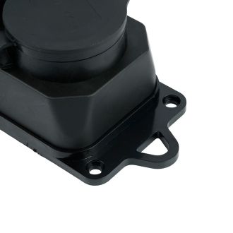 Розетка переносная 2-местная c/з STEKKER, RST16-22-44, 250В, 16А, IP44, черный, 32738