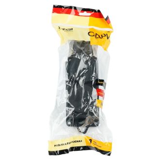 Розетка переносная 2-местная c/з STEKKER, RST16-22-44, 250В, 16А, IP44, черный, 32738