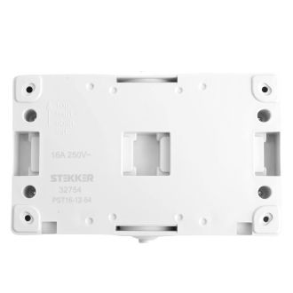 Розетка 2-местная с крышкой с/з STEKKER PST16-12-54, пластик АВS, 250В, 16А, IP54, серый/графит, 32754