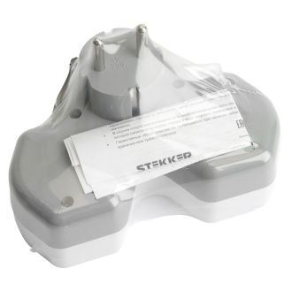 Разветвитель сетевой 3-местный с/з STEKKER ADP16-13-20, 250V, 16A, ABS огнеустойчивый пластик, белый/серый, 32871