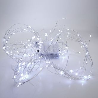 Светодиодная гирлянда Feron CL53 10 веток *20LED, 2м + 1м белый, статичная, с питанием от батареек, прозрачный шнур, 32984