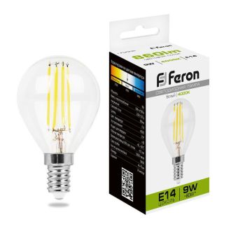 Лампа светодиодная Feron LB-509 Шарик E14 9W 230V 4000K, 38002