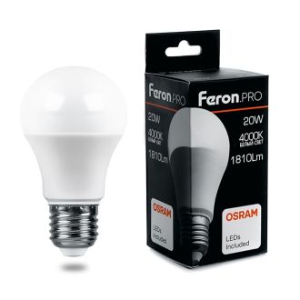 Лампа светодиодная Feron.PRO LB-1020 Шар E27 20W 175-265V 4000K, 38042
