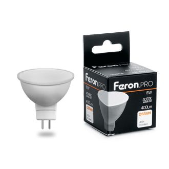 Лампа светодиодная Feron.PRO LB-1606 MR16 G5.3 6W 175-265V 4000K, 38084