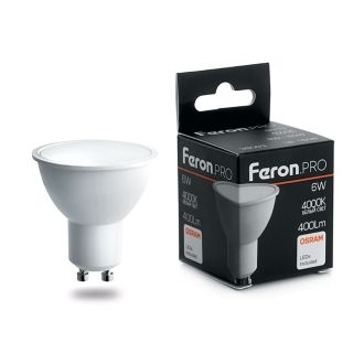 Лампа светодиодная Feron.PRO LB-1606 GU10 6W 175-265V 4000K, 38087