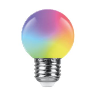 Лампа светодиодная Feron LB-371 Шар матовый E27 3W 230V RGB плавная смена цвета, 38115