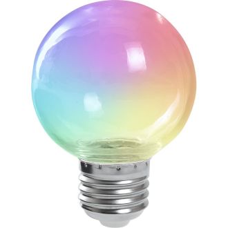 Лампа светодиодная Feron LB-371 Шар прозрачный E27 3W RGB быстрая смена цвета, 38130