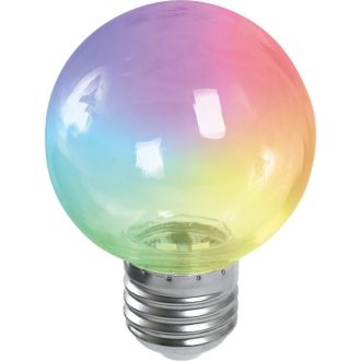 Лампа светодиодная Feron LB-371 Шар прозрачный E27 3W 230V RGB плавная смена цвета, 38133