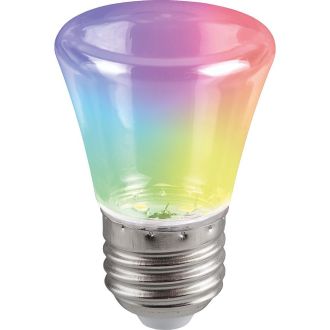Лампа светодиодная Feron LB-372 Колокольчик прозрачный E27 1W RGB плавная смена цвета, 38134
