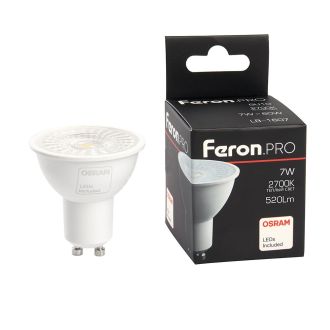 Лампа светодиодная Feron.PRO LB-1607 GU10 7W 175-265V 2700K, 38176