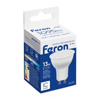 Лампа светодиодная Feron LB-960 MR16 GU10 13W 175-265V 4000K, 38192