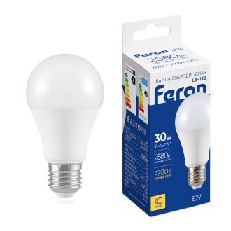 Лампа светодиодная Feron LB-130 Шар E27 30W 175-265V 2700K, 38194
