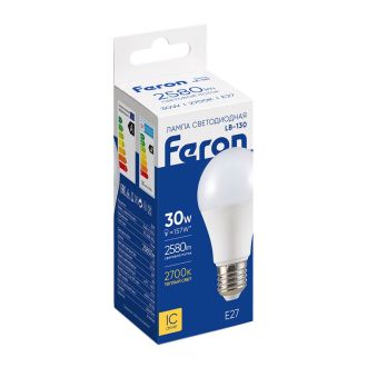 Лампа светодиодная Feron LB-130 Шар E27 30W 175-265V 2700K, 38194