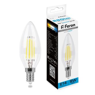 Лампа светодиодная Feron LB-73 Свеча E14 9W 230V 6400K, 38229
