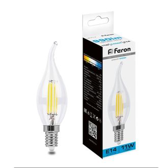 Лампа светодиодная Feron LB-714 Свеча на ветру E14 11W 230V 6400K, 38237