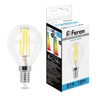 Лампа светодиодная Feron LB-515 Шарик E14 15W 230V 6400K, 38251