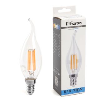 Лампа светодиодная Feron LB-718 Свеча на ветру E14 15W 230V 6400K, 38264