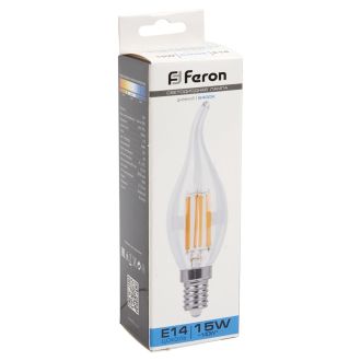 Лампа светодиодная Feron LB-718 Свеча на ветру E14 15W 230V 6400K, 38264
