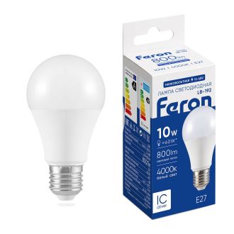 Лампа светодиодная низковольтная Feron LB-192 Шар E27 10W 12-48V 4000K, 38265