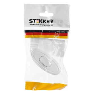 Выключатель на шнур STEKKER GLS10-01-20 250В, 10A, белый, 39002
