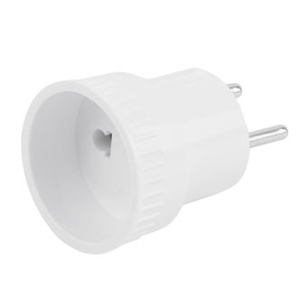 Переходник сетевой б/з STEKKER ADP10-05-20, 250В, 10A, IP20, белый, 39005