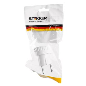 Переходник сетевой б/з STEKKER ADP10-05-20, 250В, 10A, IP20, белый, 39005