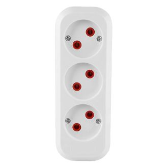 Розетка переносная разборная 3-местная б/з, STEKKER, PST10-300-20, 250В, 10A, IP20，белый, 39008