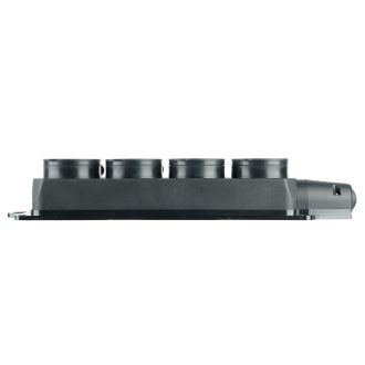 Розетка переносная 4-местная c/з, STEKKER, RST16-24-44, 250В, 16А, IP44, черный, 39019