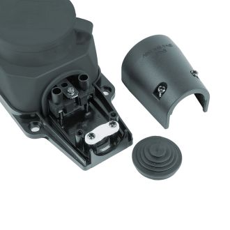 Розетка переносная 4-местная c/з, STEKKER, RST16-24-44, 250В, 16А, IP44, черный, 39019