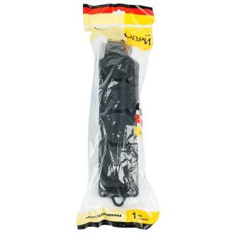 Розетка переносная 4-местная c/з, STEKKER, RST16-24-44, 250В, 16А, IP44, черный, 39019