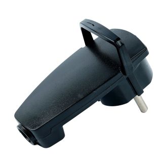 Вилка угловая ультраплоская с кольцом с/з STEKKER, PPG16-45-202, 250В, 16A, IP20, черный, 39040