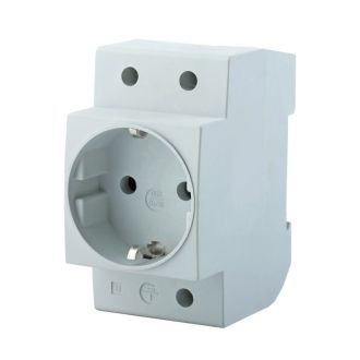 Розетка на DIN-рейку STEKKER PST16-70-20 2P+PE 16А, серый, 39171
