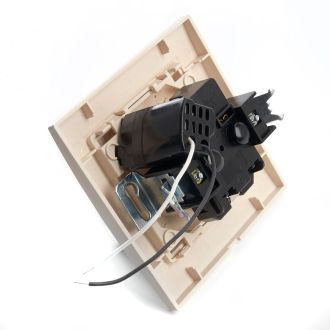 Розетка 1-местная с/з, STEKKER, PST16-9011-02 250В, 16А с защитной шторкой и с USB, серия Эрна, слоновая кость, 39237