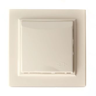 Розетка 1-местная с/з с крышкой, STEKKER, PST16-9012-02, 250В, 16А с защитной шторкой, серия Эрна, слоновая кость, 39238