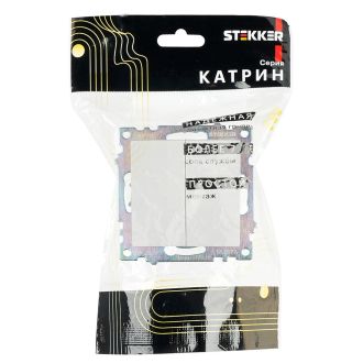 Выключатель 2-клавишный (механизм), STEKKER GLS10-7104-01, 250V, 10А, серия Катрин, белый, 39300